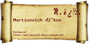 Martinovich Ákos névjegykártya
