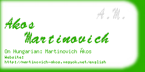 akos martinovich business card